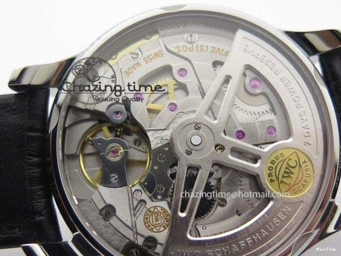 MIROTIME 0425 Practical Portuguese Real PR IW500109 ZF 1:1 Best Edition Black Dial On Black Leather Strap A52010 V 7308